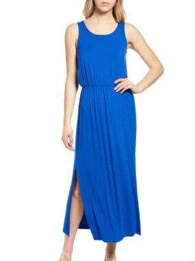 NWT Caslon Royal Blue Sleeveless Knit Jersey Maxi Dress Size M NWT